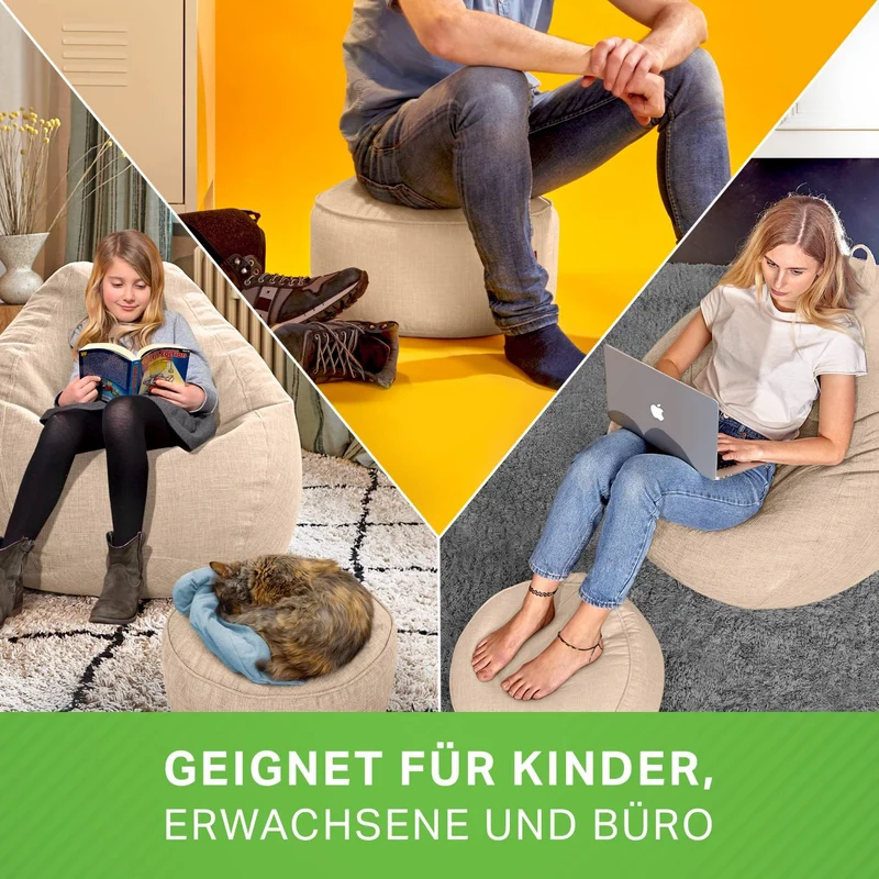 Stay Sitzhocker in Leinen-Optik