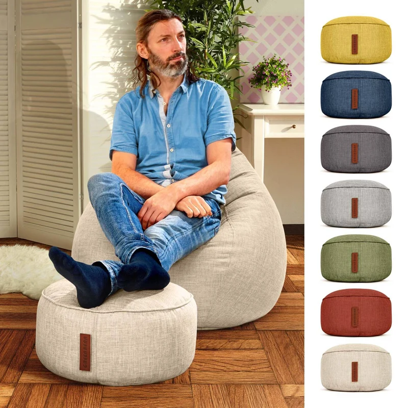 Stay Sitzhocker in Leinen-Optik