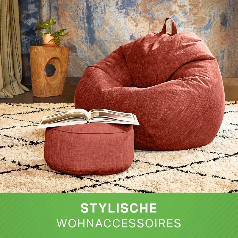 Stay Sitzhocker in Leinen-Optik