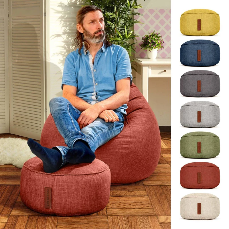 Stay Sitzhocker in Leinen-Optik