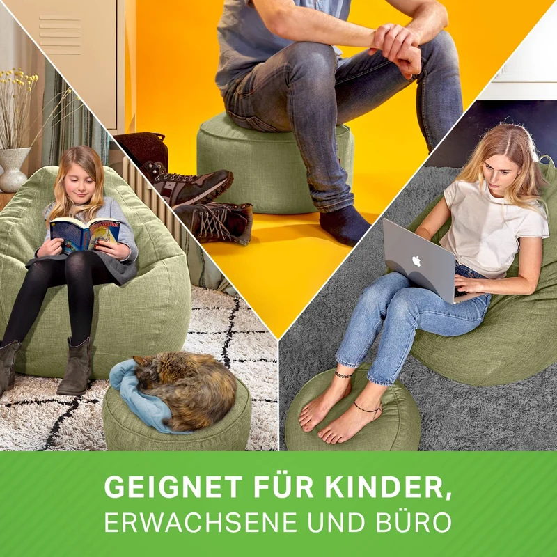 Stay Sitzhocker in Leinen-Optik