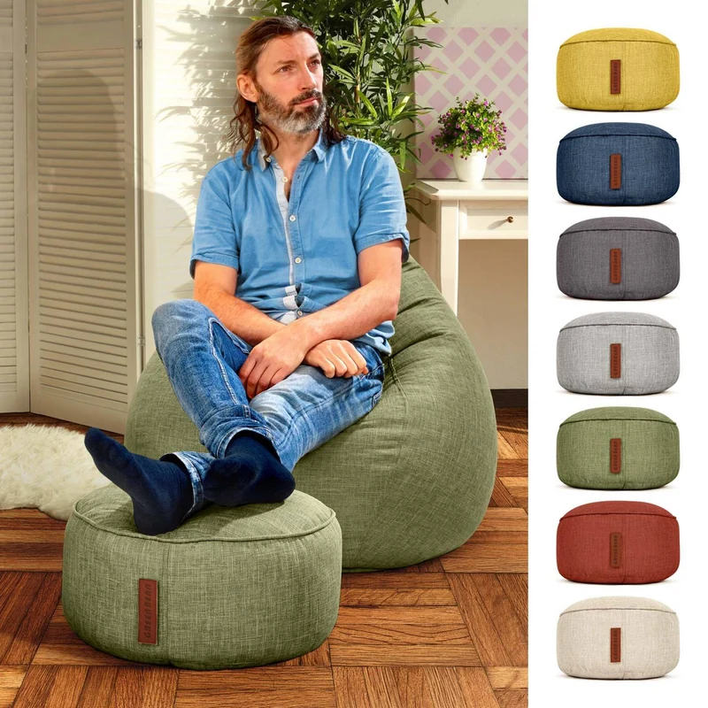 Stay Sitzhocker in Leinen-Optik