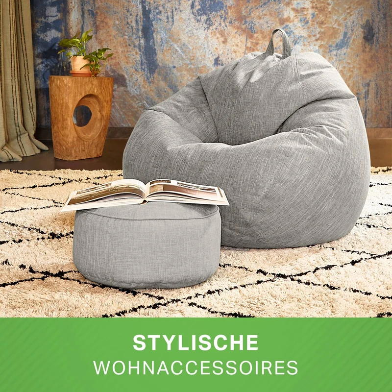 Stay Sitzhocker in Leinen-Optik