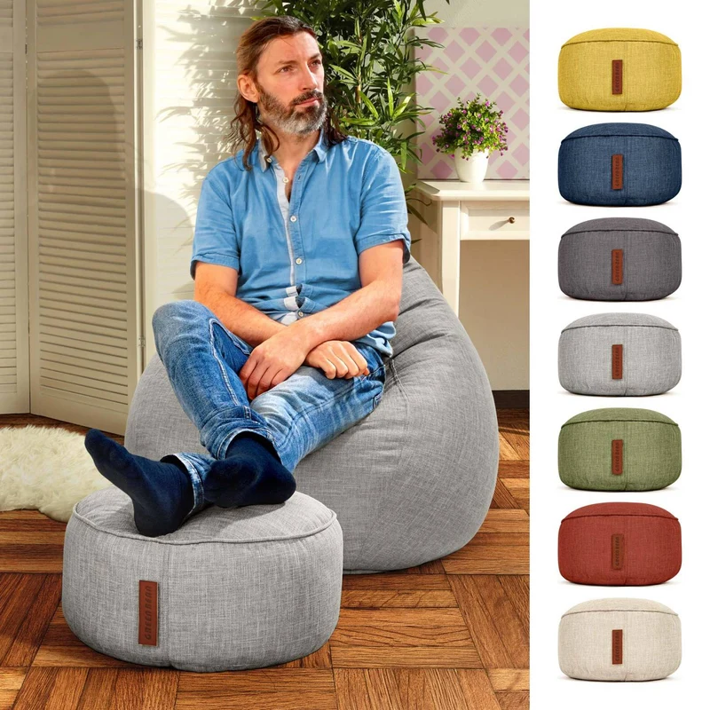 Stay Sitzhocker in Leinen-Optik