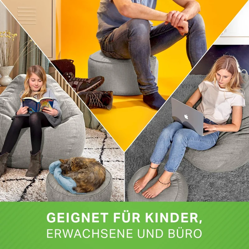 Stay Sitzhocker in Leinen-Optik