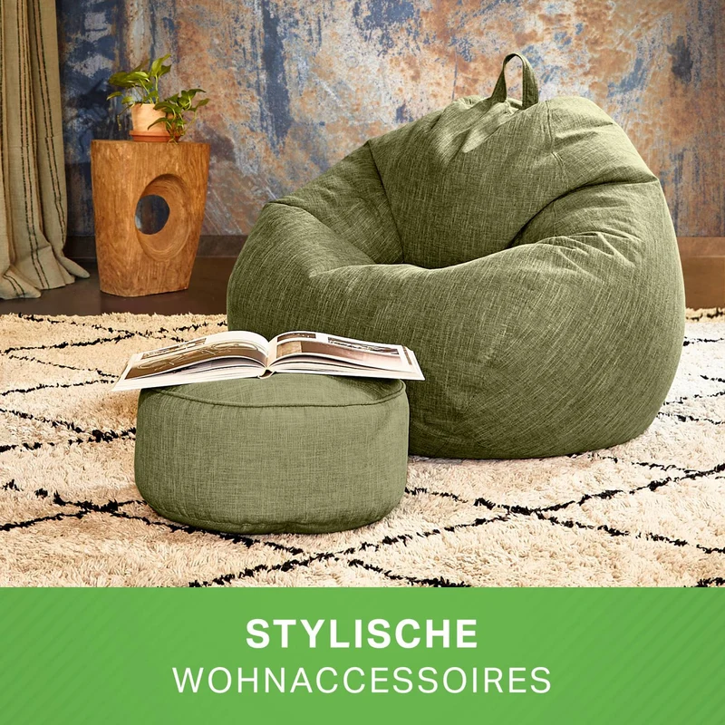 Stay Sitzhocker in Leinen-Optik