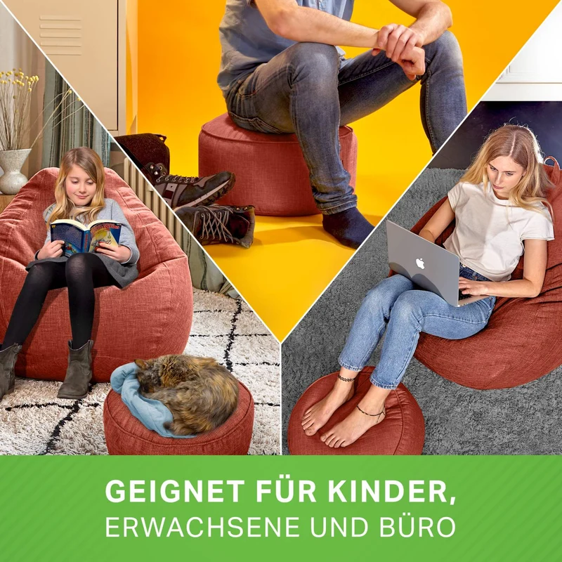Stay Sitzhocker in Leinen-Optik