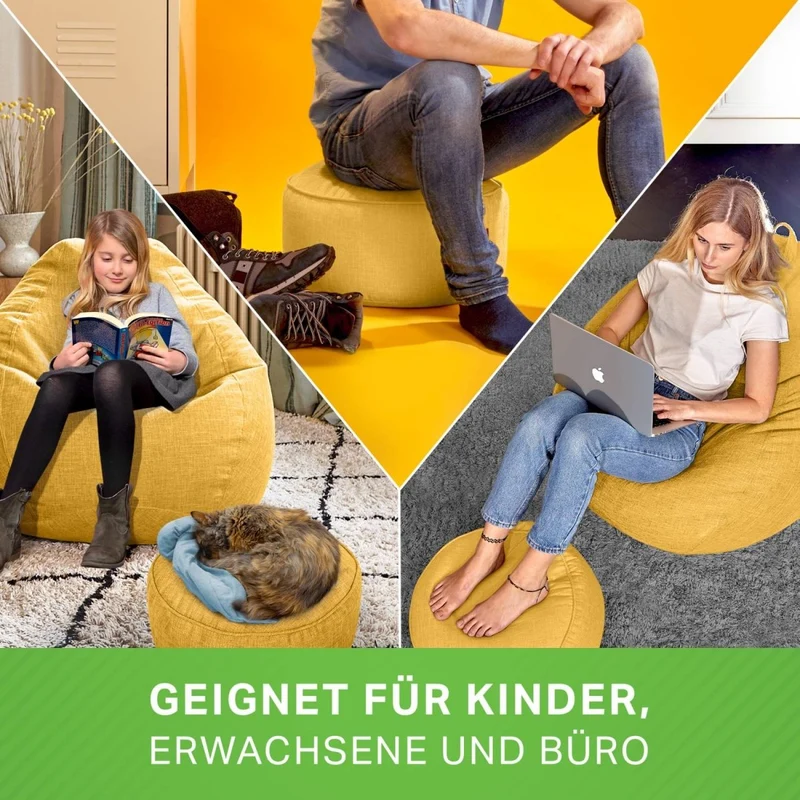 Stay Sitzhocker in Leinen-Optik