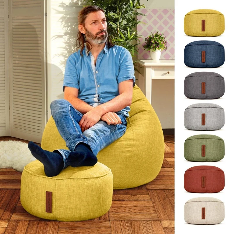 Stay Sitzhocker in Leinen-Optik