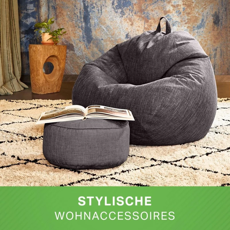 Stay Sitzhocker in Leinen-Optik