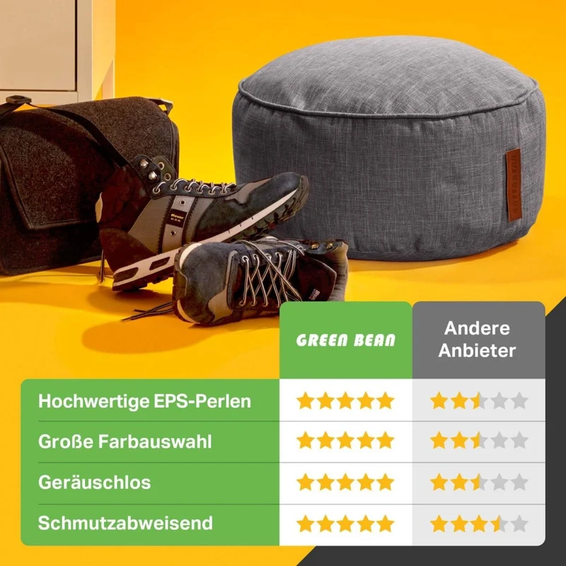 Stay Sitzhocker in Leinen-Optik