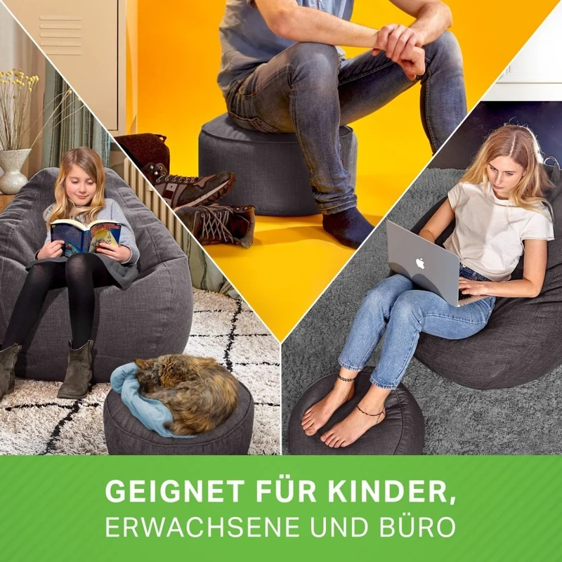 Stay Sitzhocker in Leinen-Optik