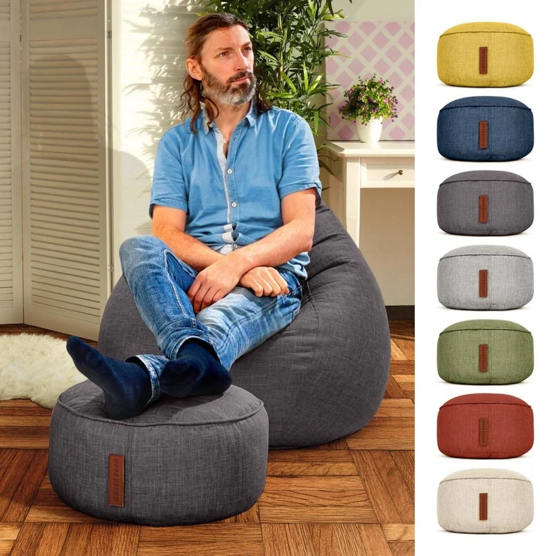Stay Sitzhocker in Leinen-Optik