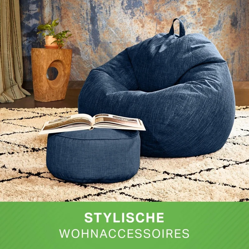 Stay Sitzhocker in Leinen-Optik