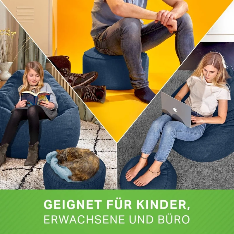 Stay Sitzhocker in Leinen-Optik