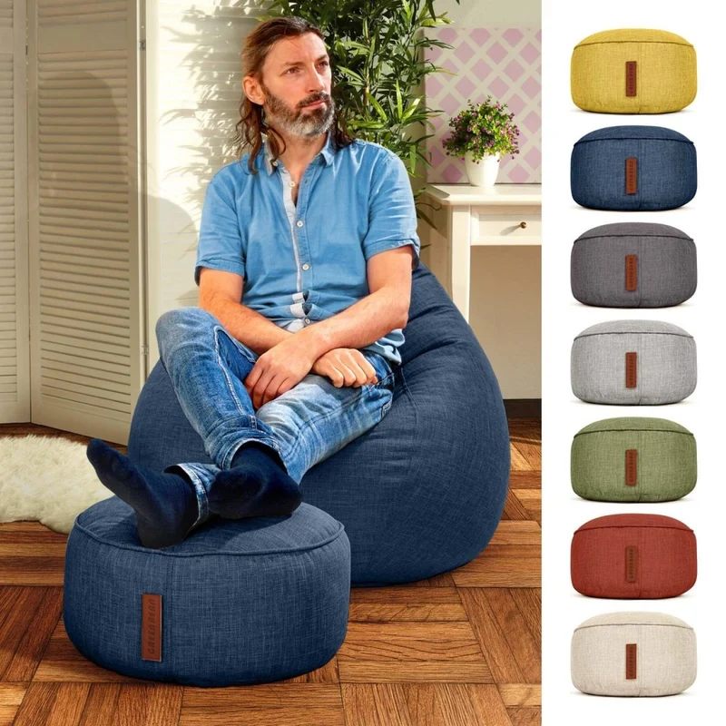 Stay Sitzhocker in Leinen-Optik