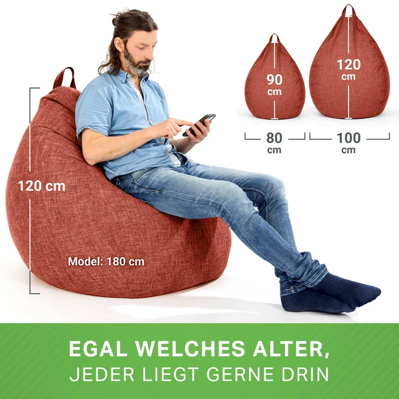 Homeline Sitzsack in Leinen-Optik
