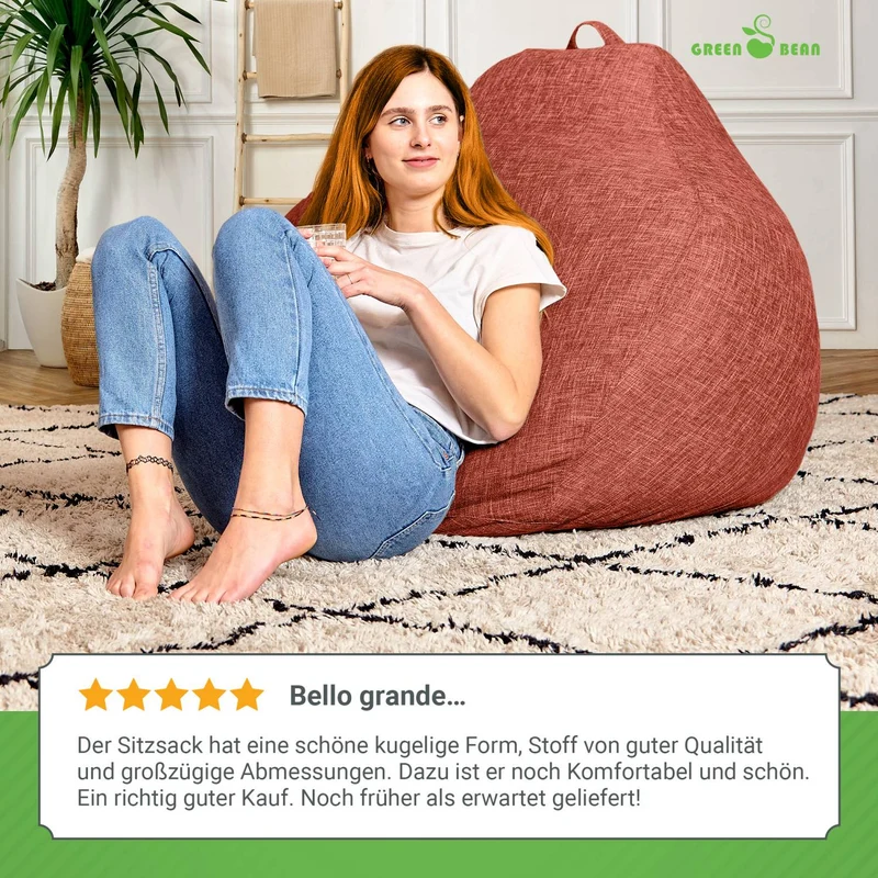 Homeline Sitzsack in Leinen-Optik