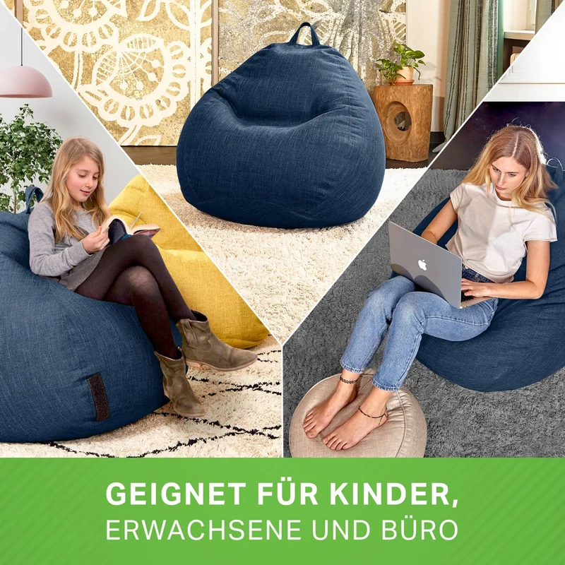 Homeline Sitzsack in Leinen-Optik