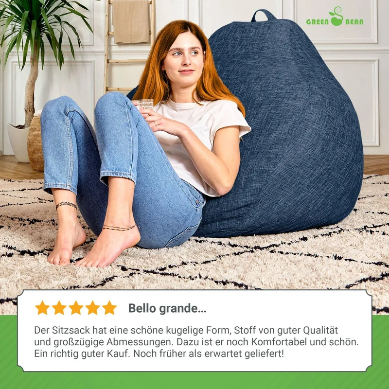 Homeline Sitzsack in Leinen-Optik