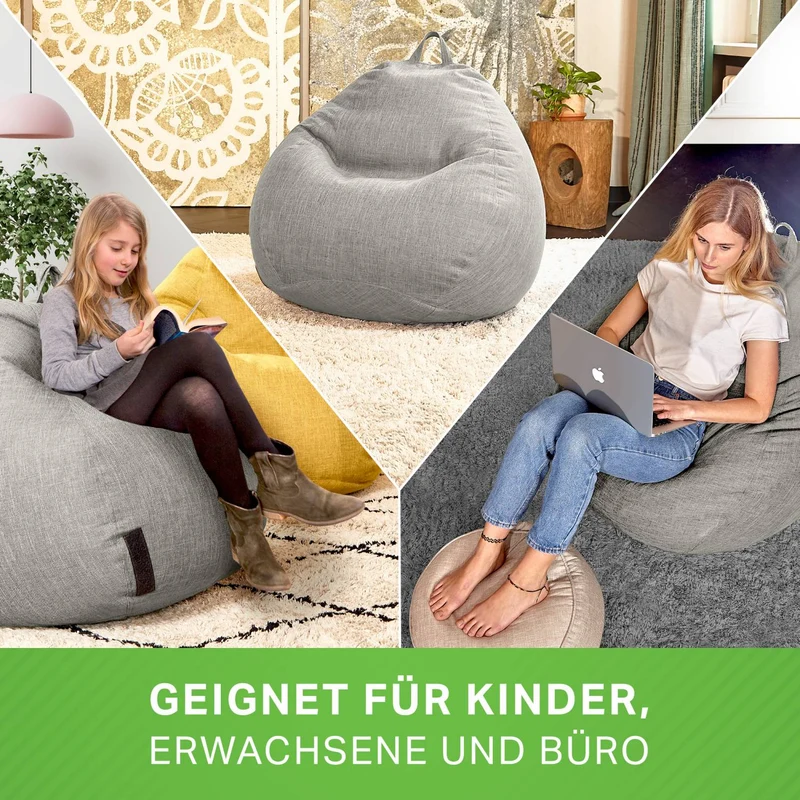 Homeline Sitzsack in Leinen-Optik