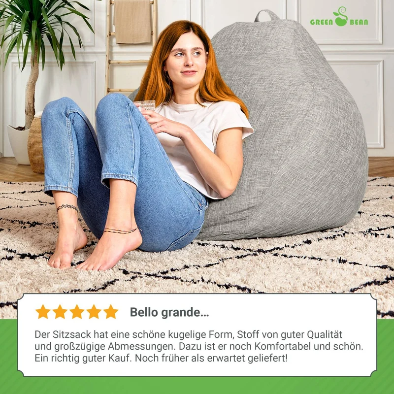 Homeline Sitzsack in Leinen-Optik