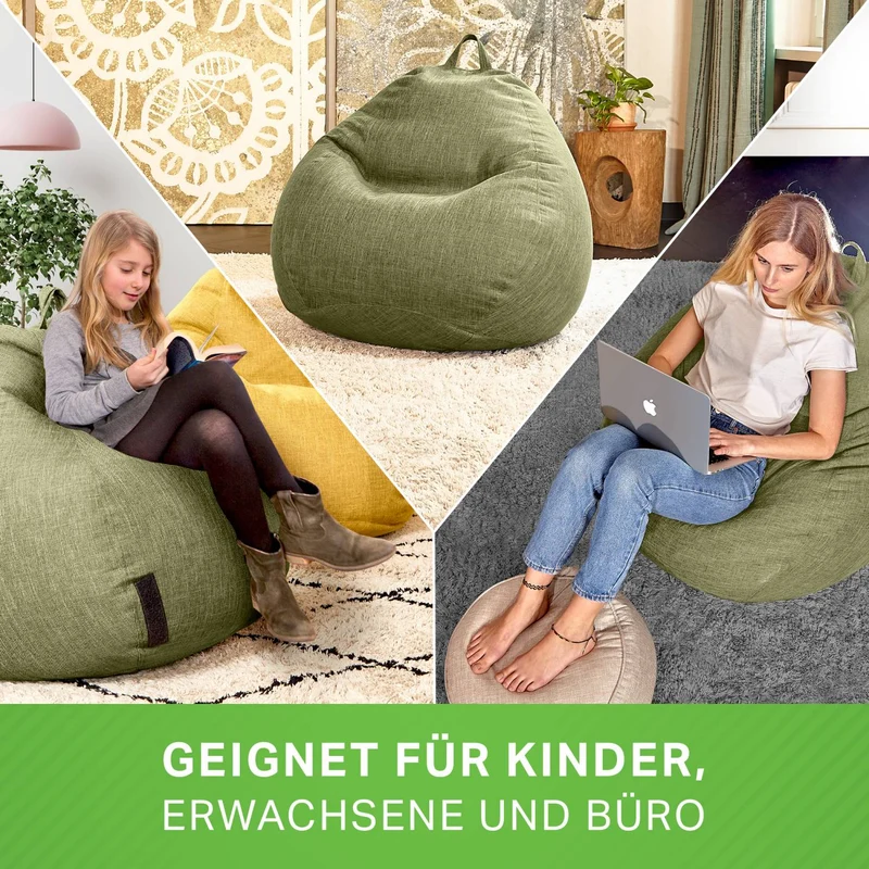 Homeline Sitzsack in Leinen-Optik
