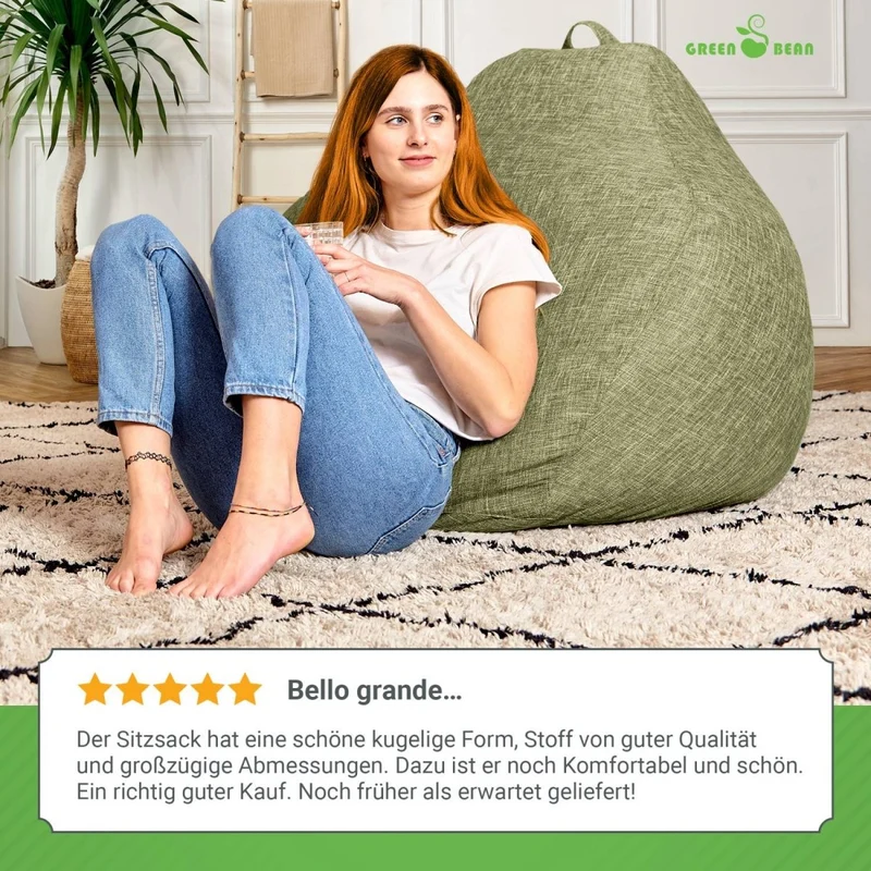 Homeline Sitzsack in Leinen-Optik