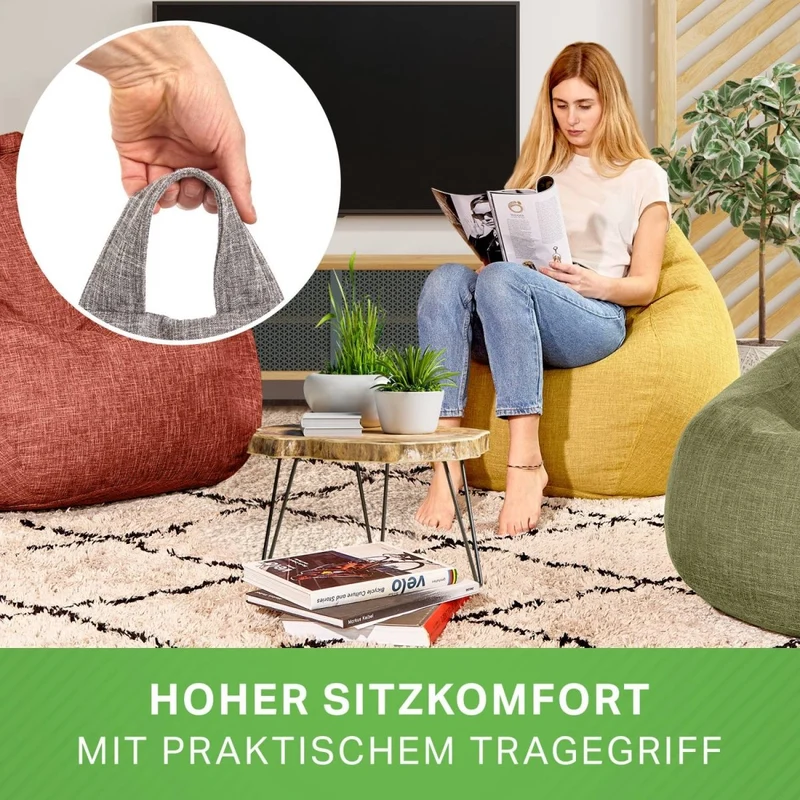 Homeline Sitzsack in Leinen-Optik