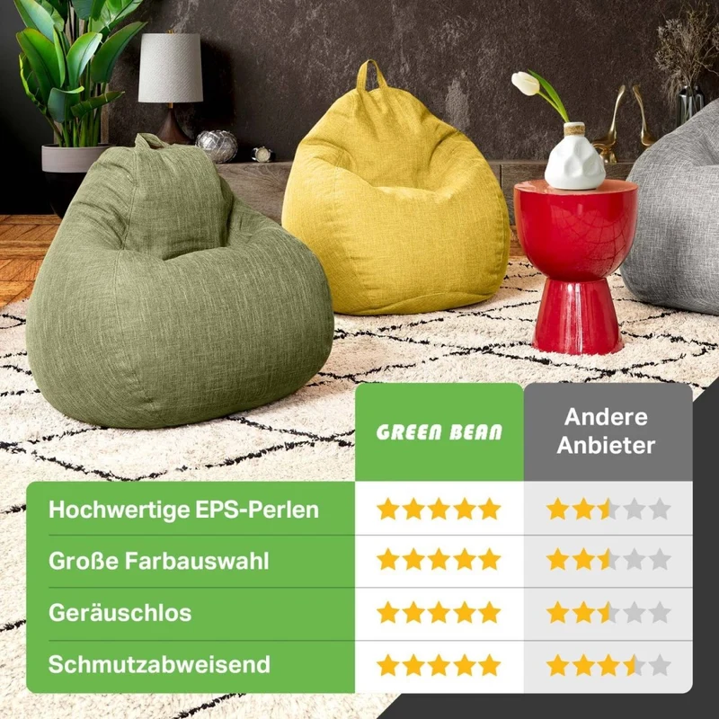 Homeline Sitzsack in Leinen-Optik