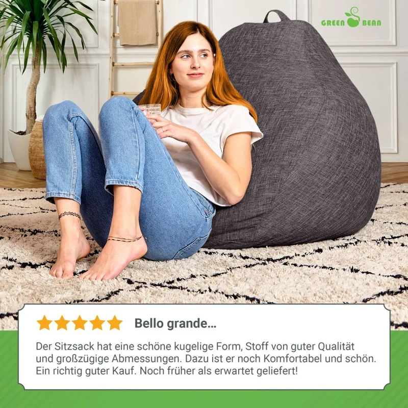 Homeline Sitzsack in Leinen-Optik