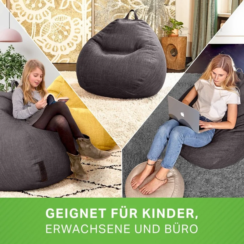 Homeline Sitzsack in Leinen-Optik