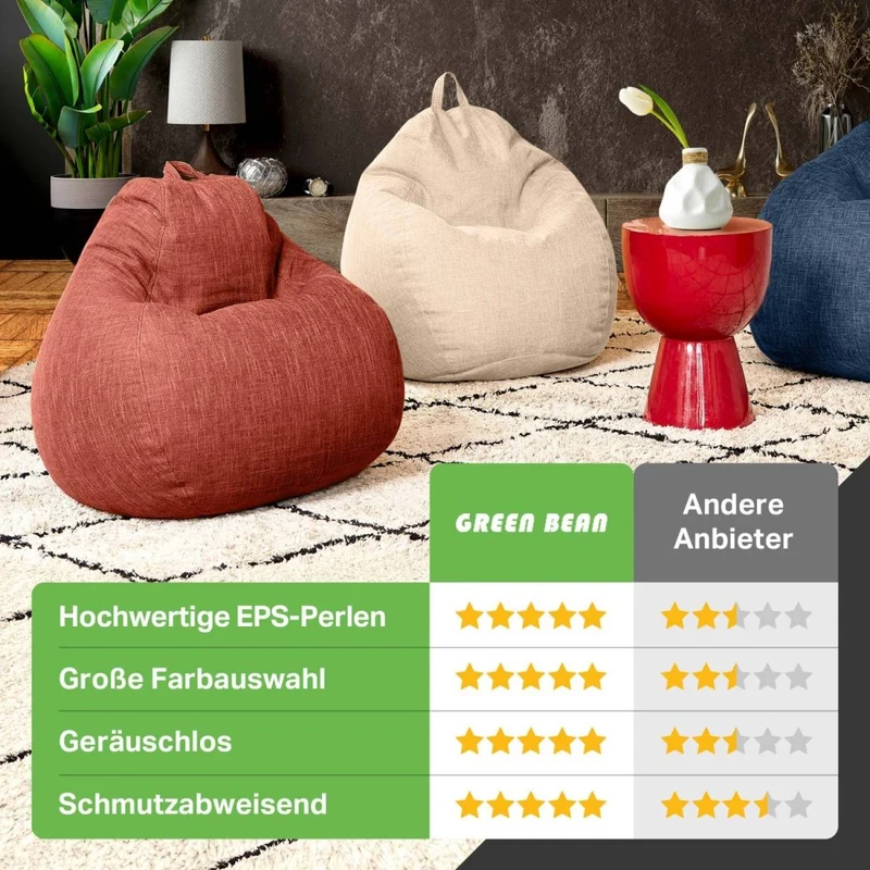 Homeline Sitzsack in Leinen-Optik