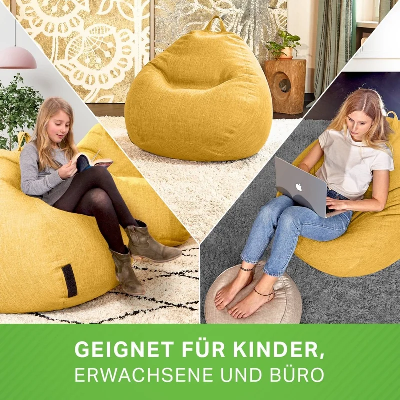 Homeline Sitzsack in Leinen-Optik