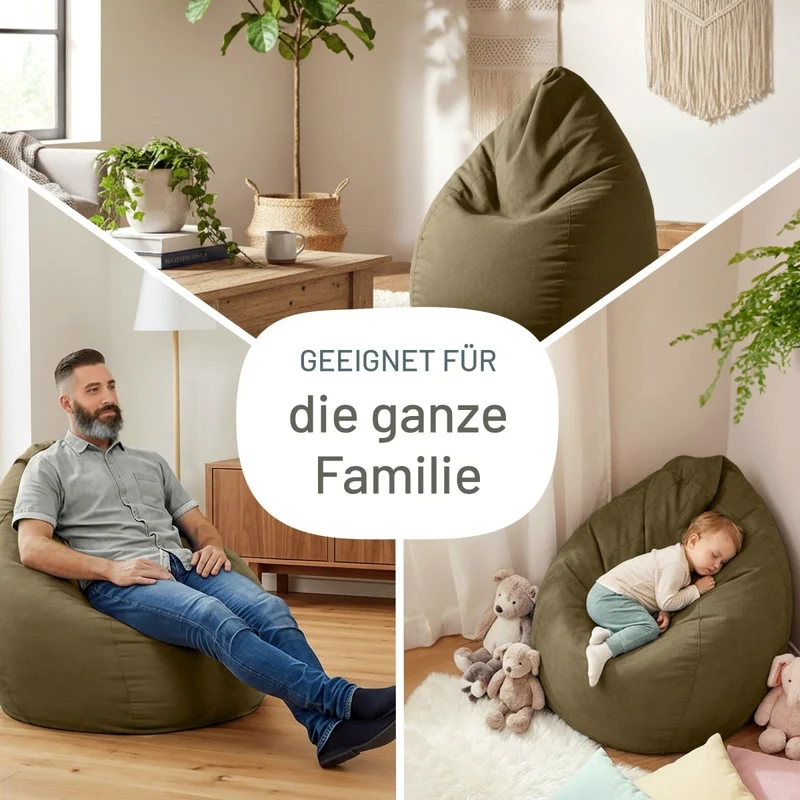 Drop Sitzsack in Wildleder-Optik