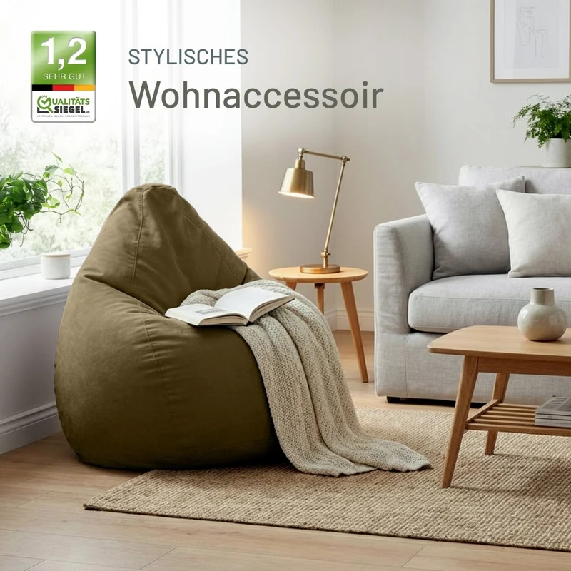 Drop Sitzsack in Wildleder-Optik