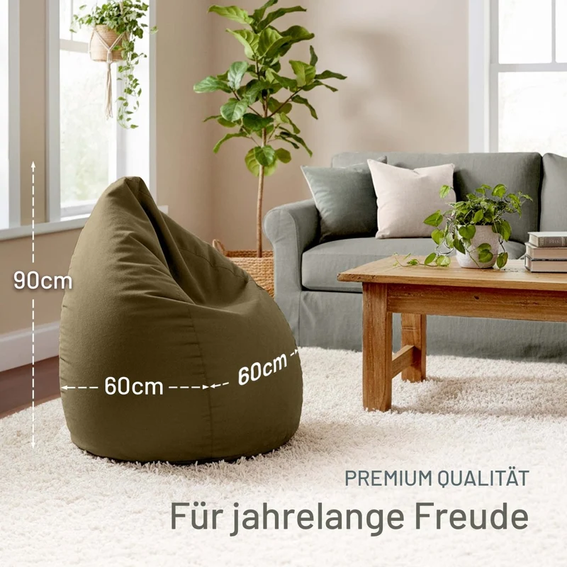 Drop Sitzsack in Wildleder-Optik