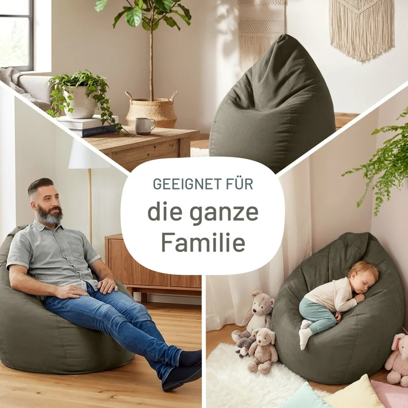 Drop Sitzsack in Wildleder-Optik