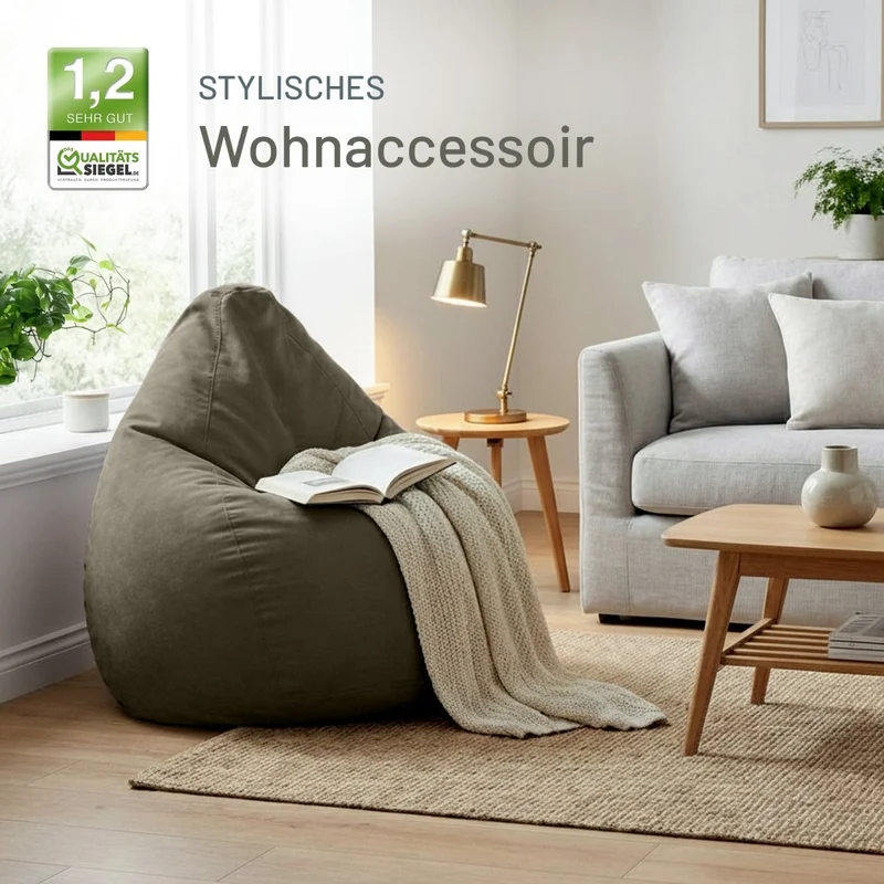 Drop Sitzsack in Wildleder-Optik