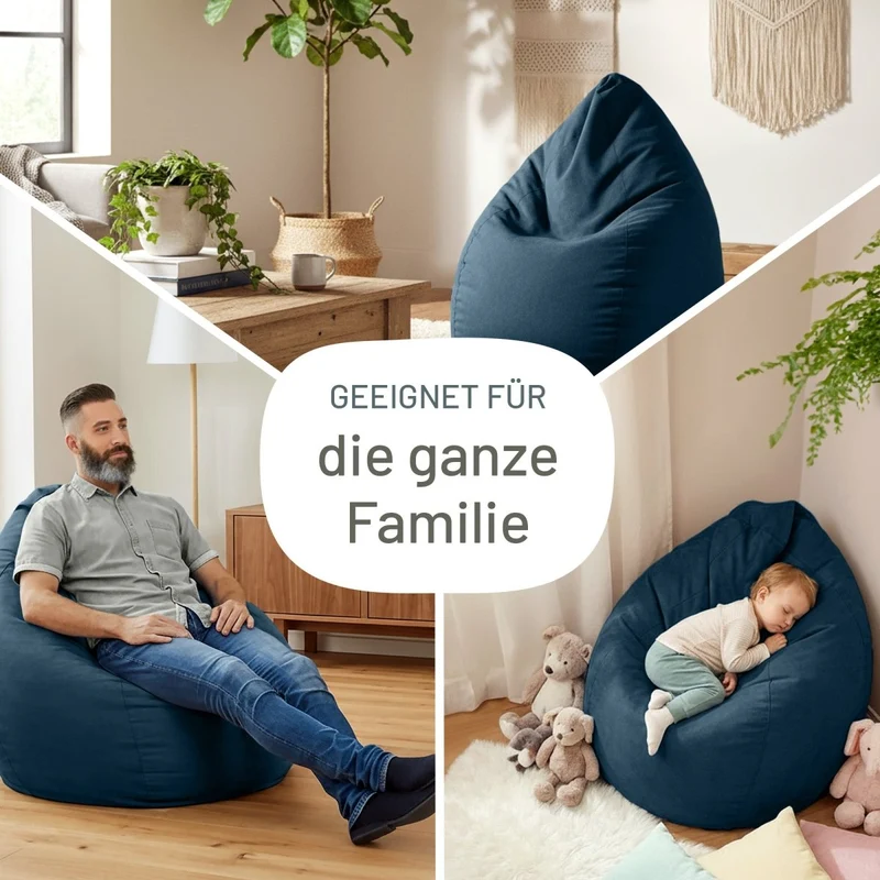 Drop Sitzsack in Wildleder-Optik