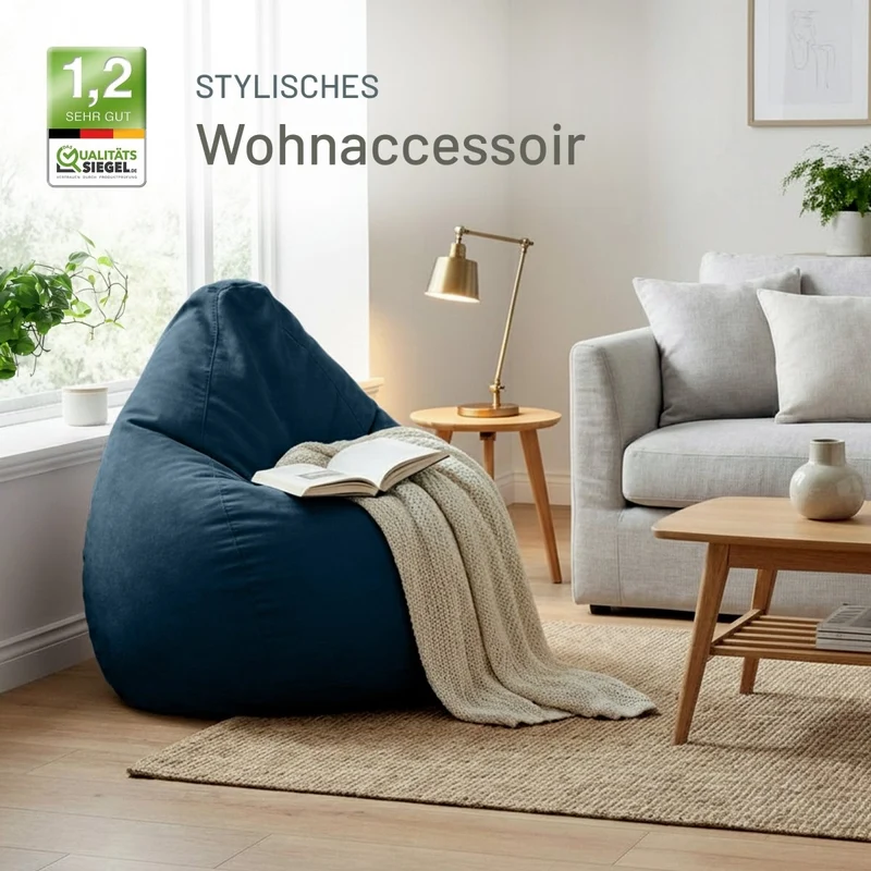 Drop Sitzsack in Wildleder-Optik