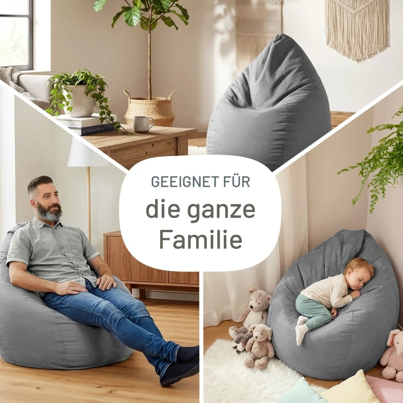 Drop Sitzsack in Wildleder-Optik