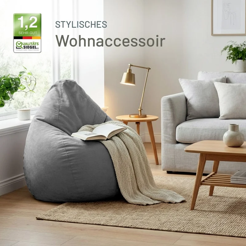 Drop Sitzsack in Wildleder-Optik