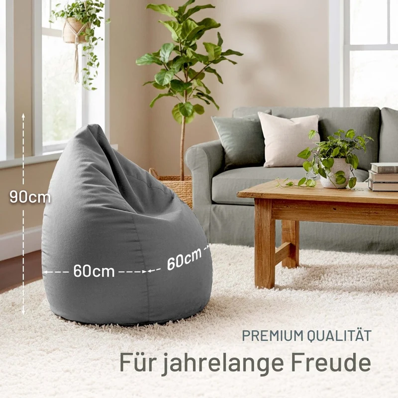 Drop Sitzsack in Wildleder-Optik