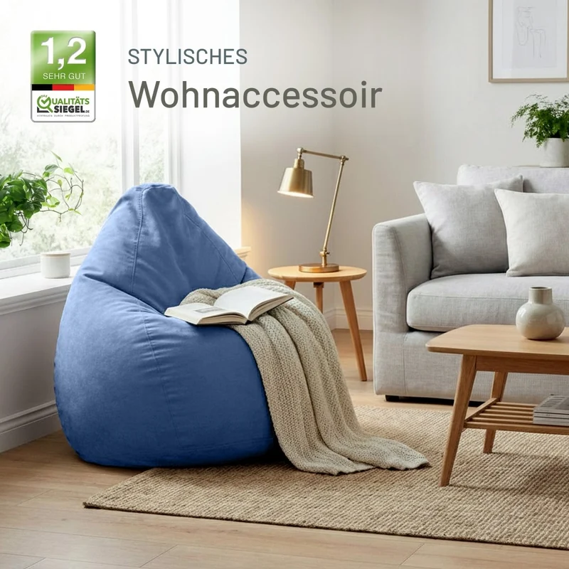 Drop Sitzsack in Wildleder-Optik