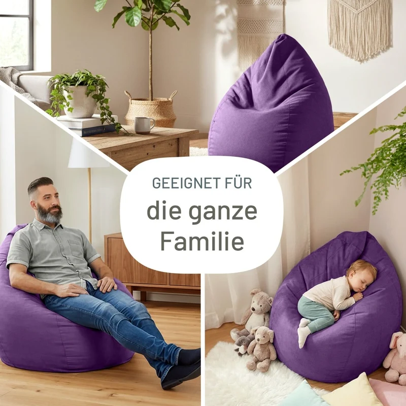 Drop Sitzsack in Wildleder-Optik