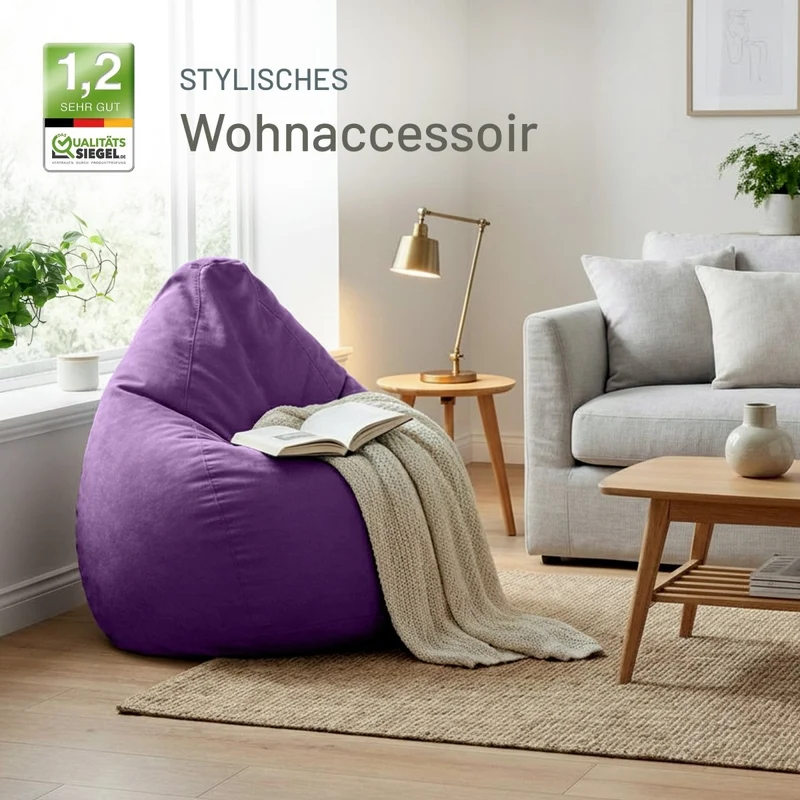 Drop Sitzsack in Wildleder-Optik