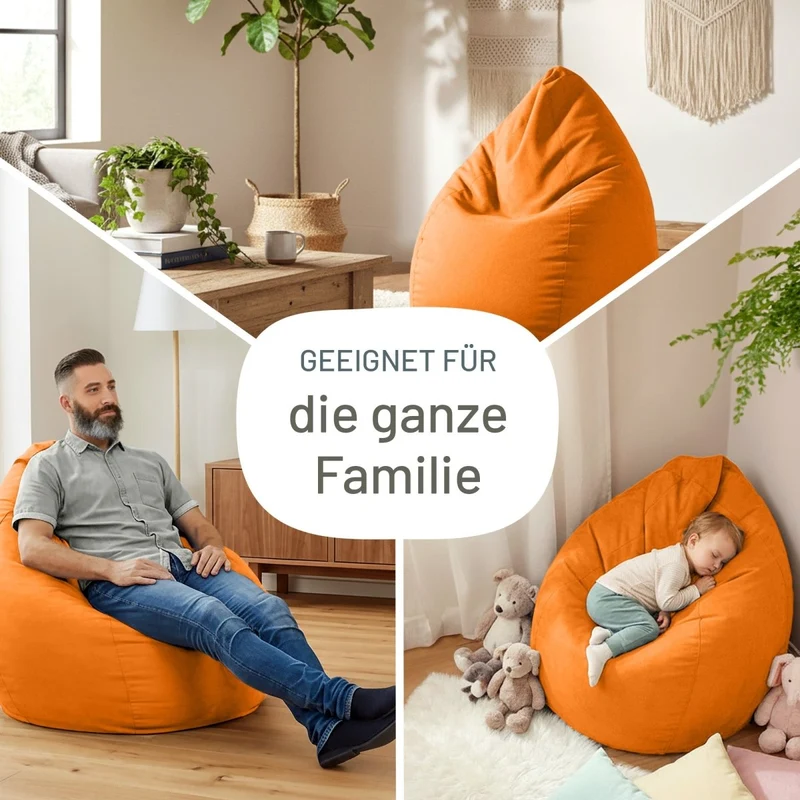 Drop Sitzsack in Wildleder-Optik
