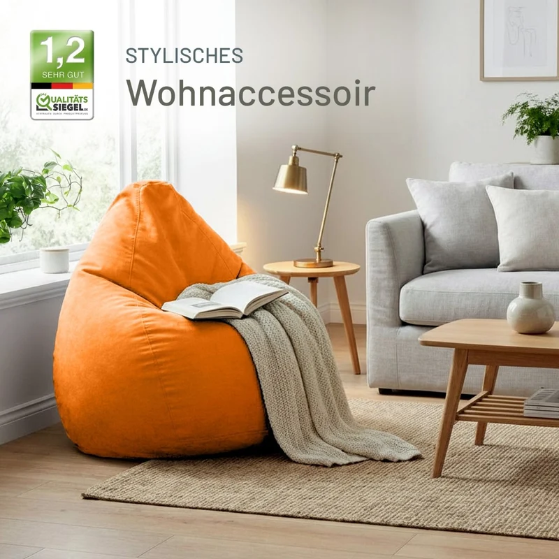 Drop Sitzsack in Wildleder-Optik