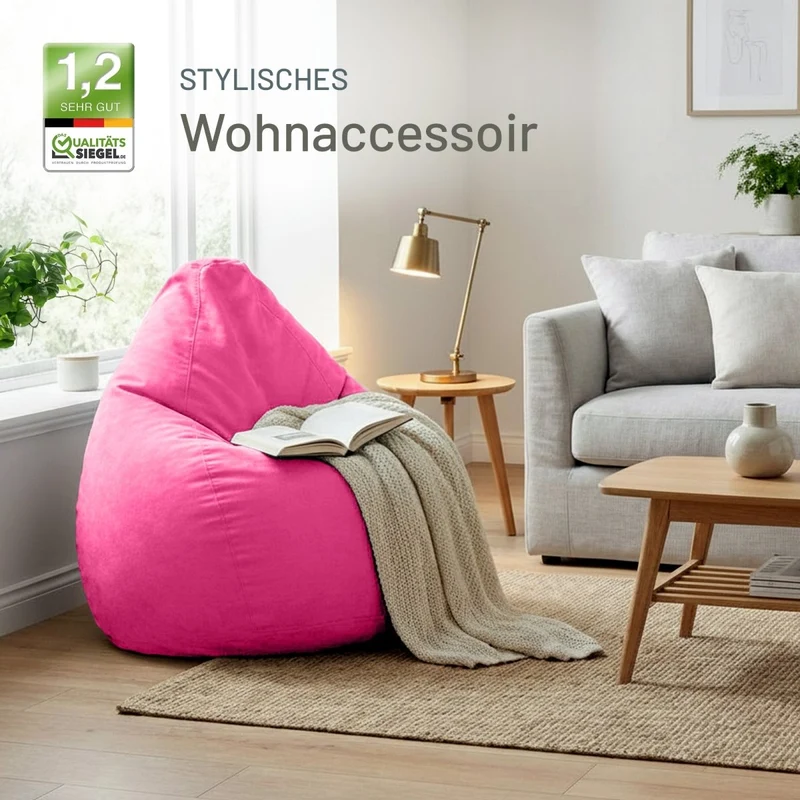 Drop Sitzsack in Wildleder-Optik